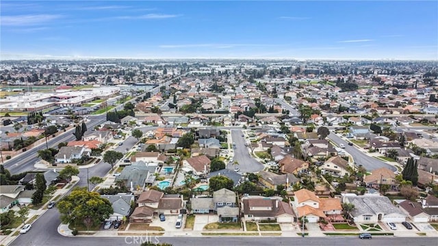 bird's eye view with a residential view