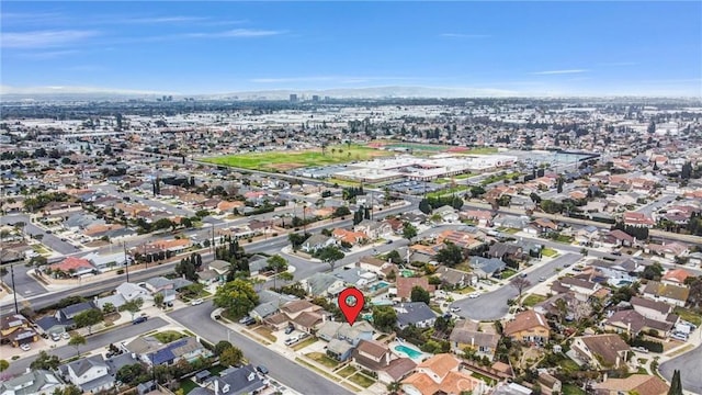 aerial view featuring a residential view and a city view