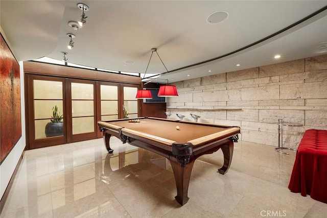 game room with billiards