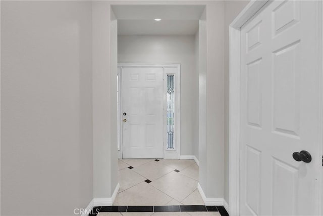 view of tiled foyer entrance