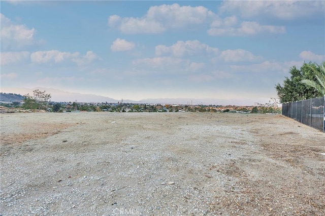 view of yard with a mountain view