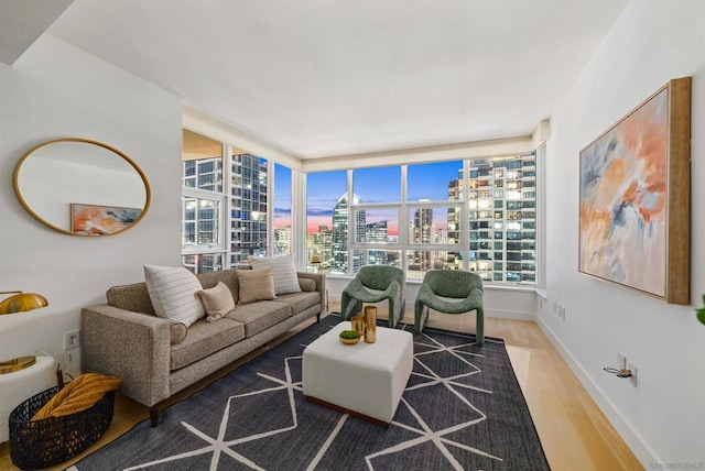 living room featuring hardwood / wood-style flooring