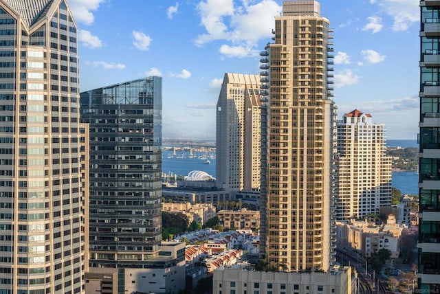 view of city featuring a water view