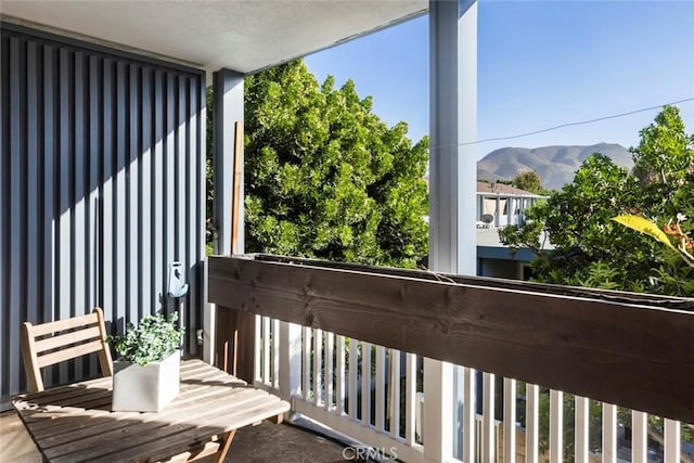 balcony with a mountain view