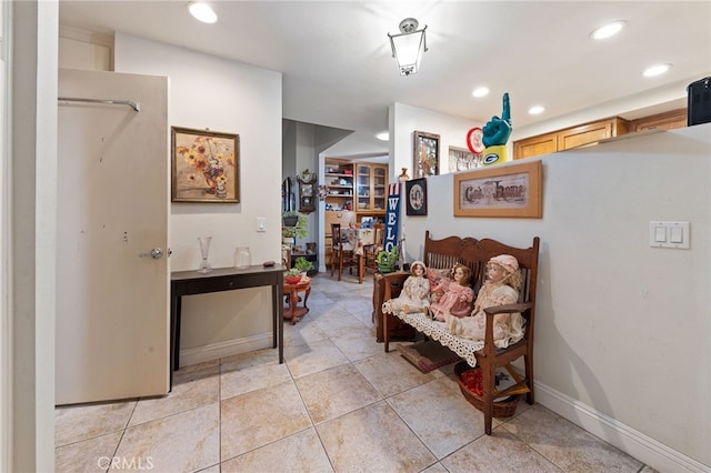 976 E Ln Habra Blvd Unit 115, La Habra, CA 90631 - hallway with recessed lighting, baseboards, and light tile patterned floors