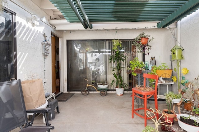 view of patio with a pergola