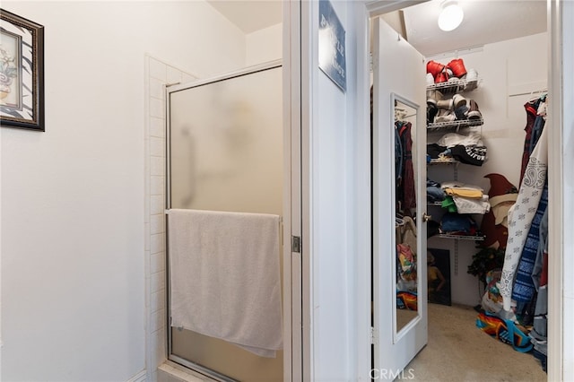 976 E Ln Habra Blvd Unit 115, La Habra, CA 90631 - full bath with a spacious closet and a stall shower
