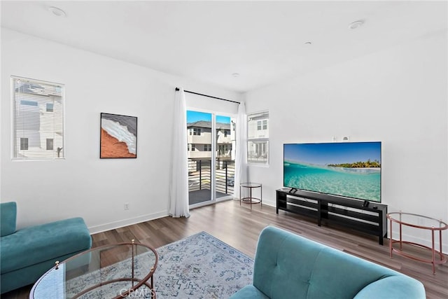 living room featuring hardwood / wood-style floors