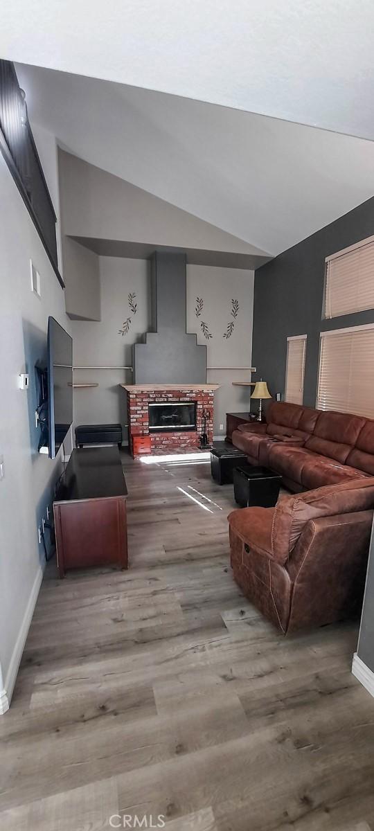 living room with light hardwood / wood-style flooring