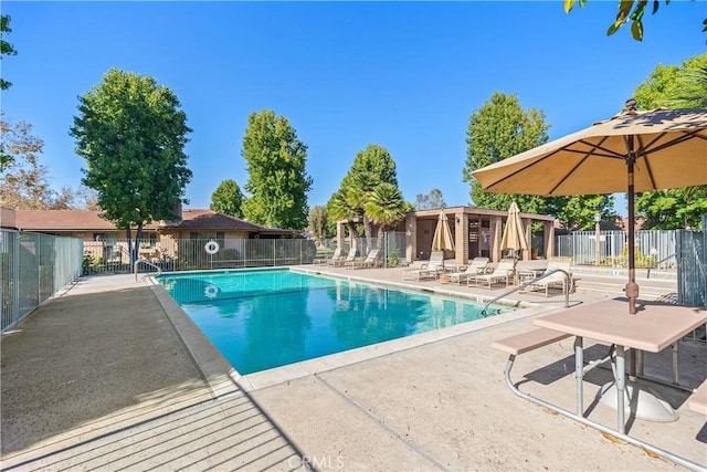 view of pool featuring a patio area