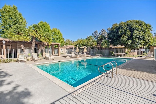 view of pool with a patio area