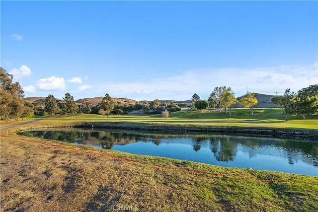 property view of water featuring a mountain view