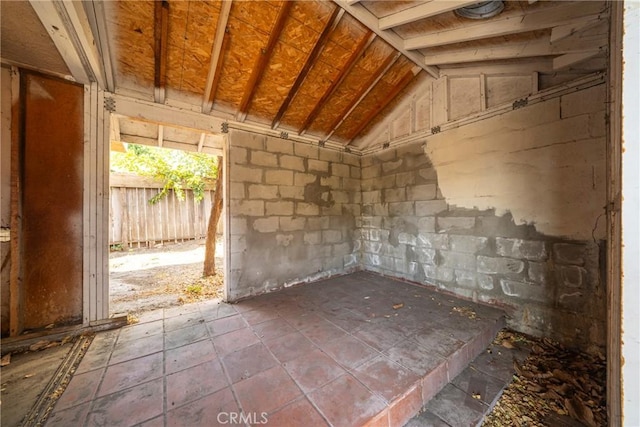 interior space with lofted ceiling