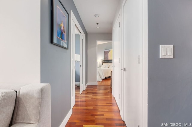 hall featuring light wood-type flooring