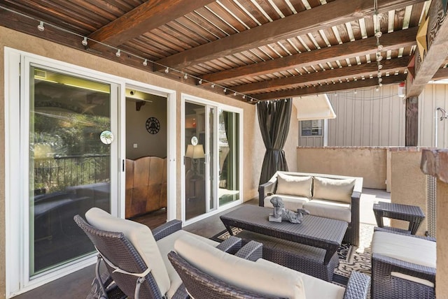 view of patio featuring outdoor lounge area