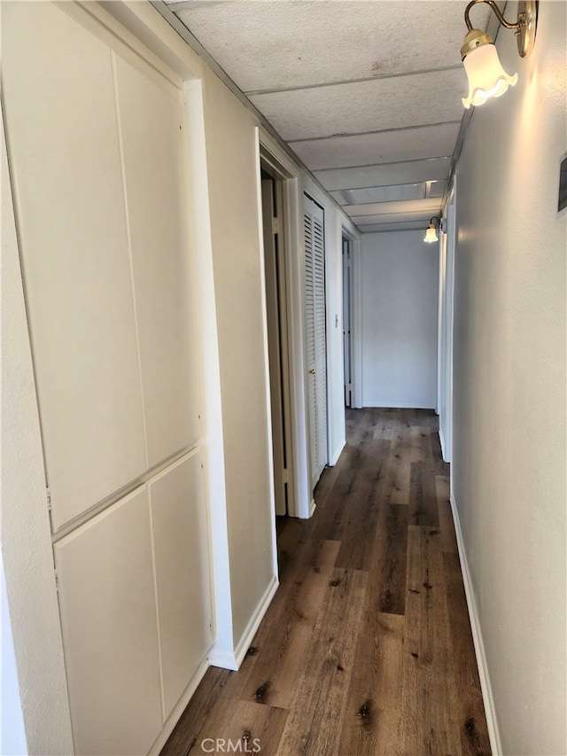 hall featuring dark hardwood / wood-style floors