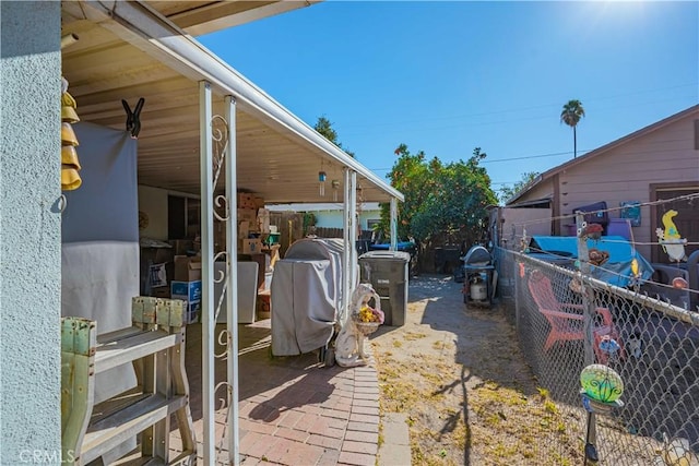 view of patio with area for grilling