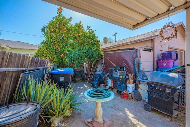 view of patio with area for grilling