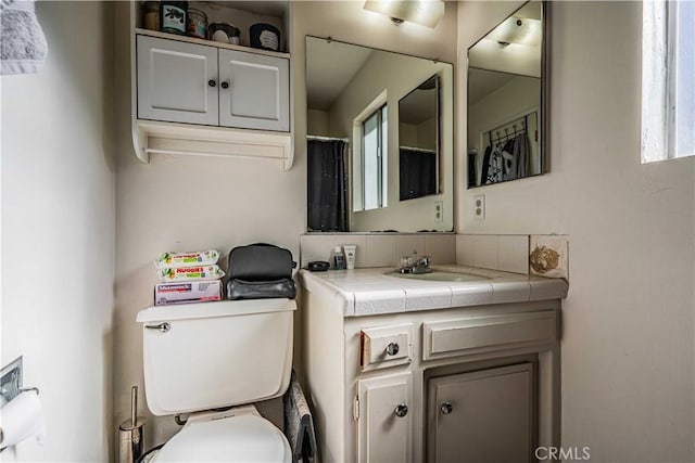 bathroom with toilet and vanity