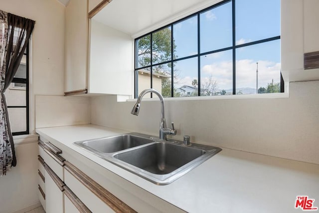 kitchen featuring white cabinets and sink