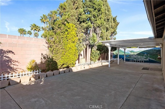 view of patio / terrace featuring a pergola