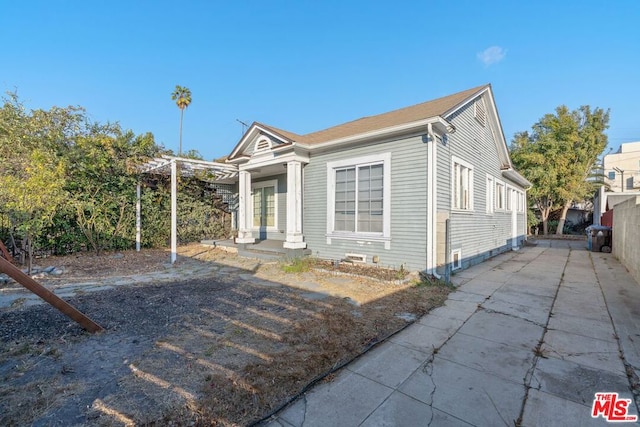 bungalow with a pergola