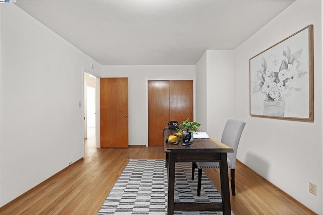 office featuring light wood-type flooring