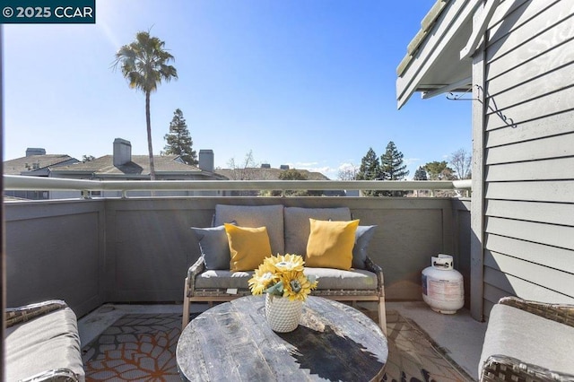 balcony with a patio area