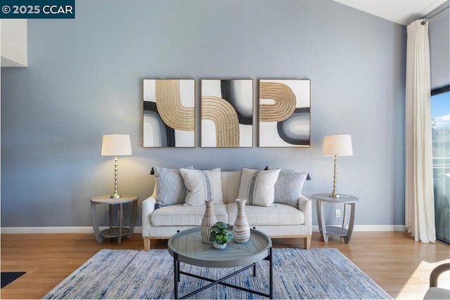 living room featuring light hardwood / wood-style floors