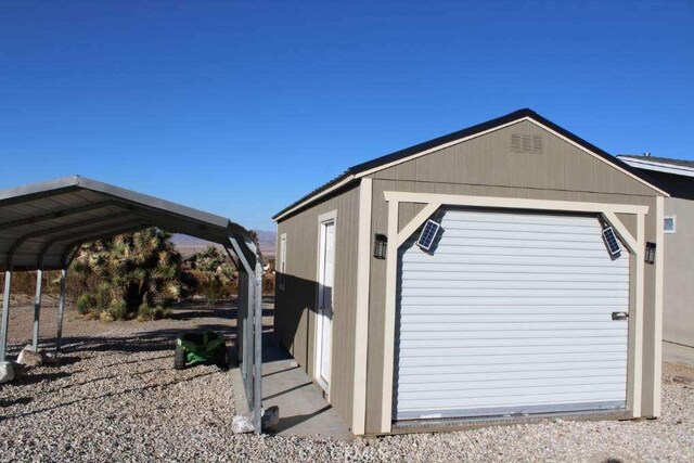 garage with a carport