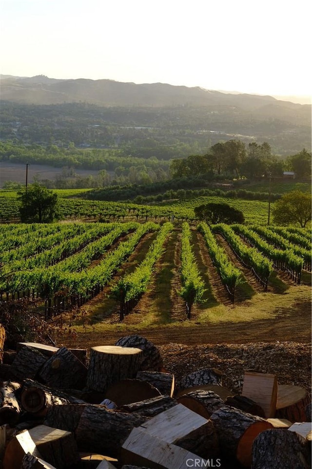 view of mountain feature featuring a rural view