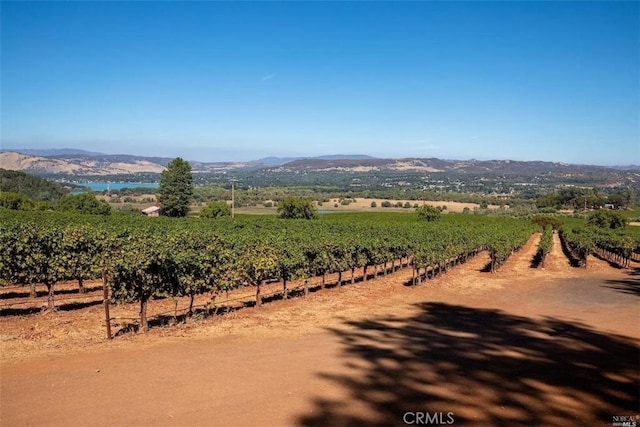 view of mountain feature featuring a rural view