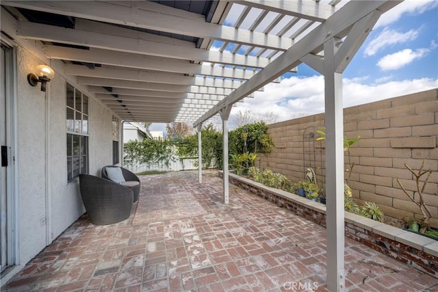 view of patio with a pergola