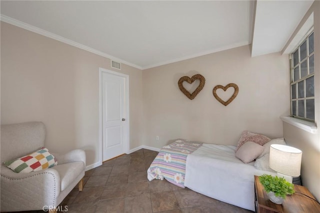 bedroom featuring ornamental molding