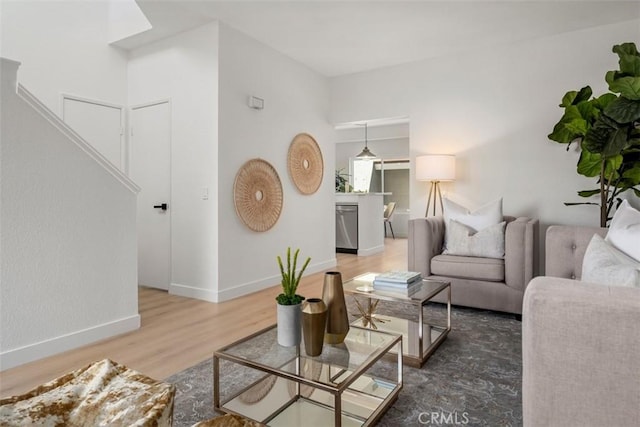 living room featuring hardwood / wood-style floors