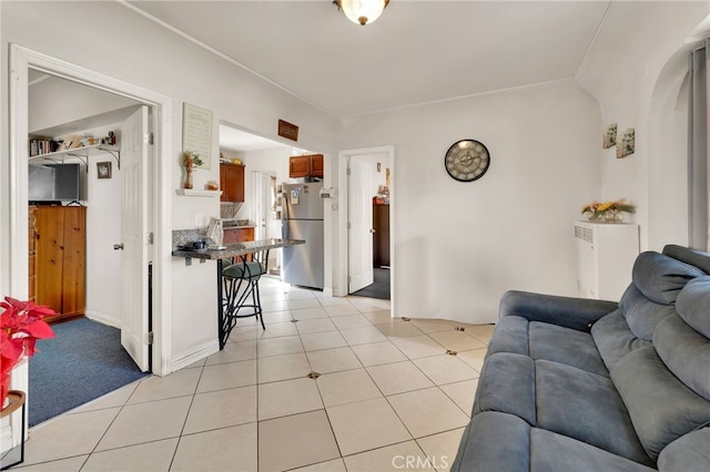 view of tiled living room