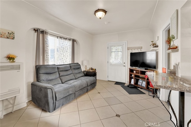 view of tiled living room