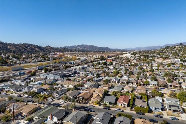 drone / aerial view with a mountain view