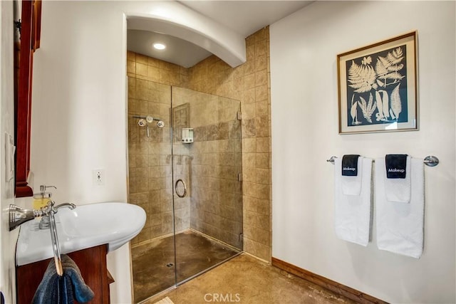 bathroom with walk in shower