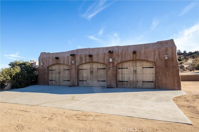 view of garage