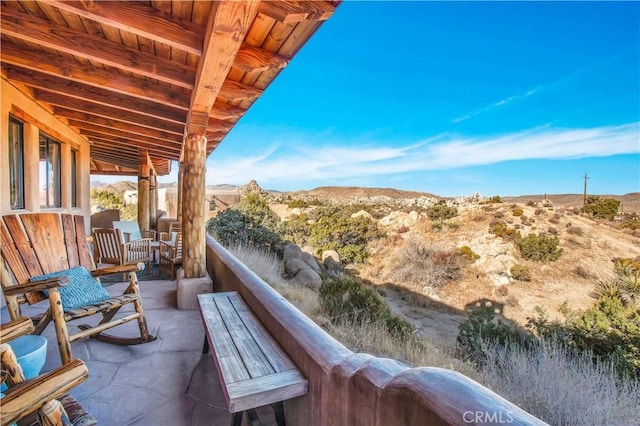 balcony with a mountain view