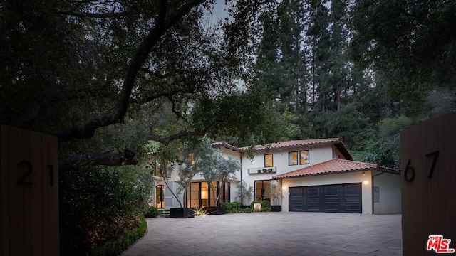 view of front of home featuring a garage