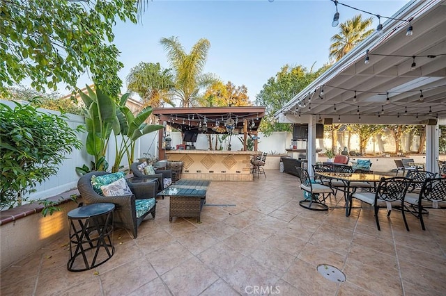 view of patio / terrace featuring a bar