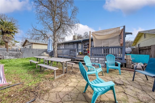 view of patio / terrace featuring a wooden deck