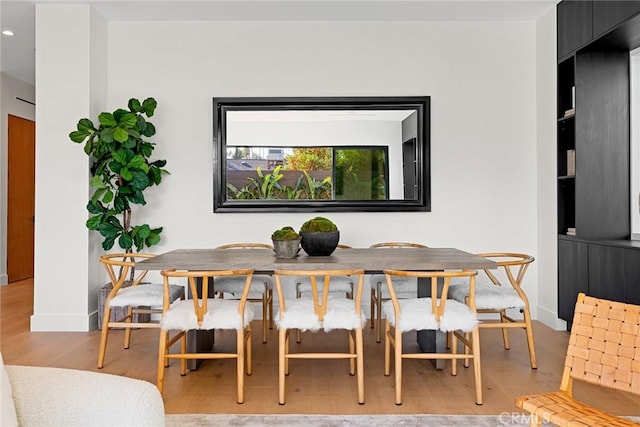 dining area featuring light hardwood / wood-style floors