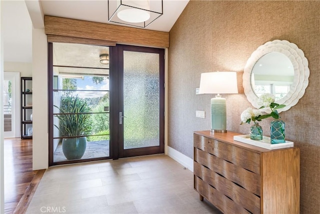 doorway to outside with french doors