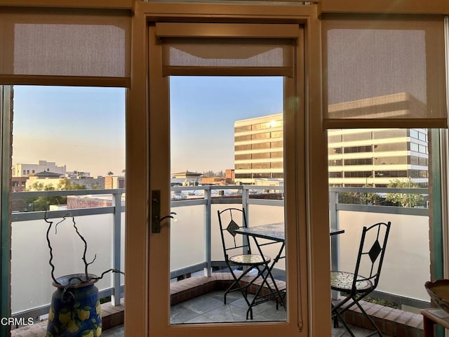 doorway to outside featuring french doors