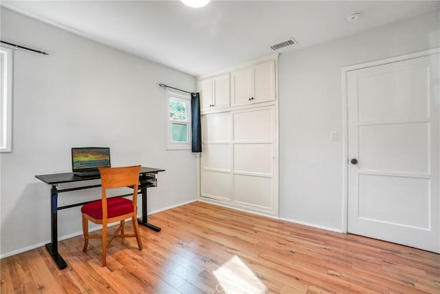 office featuring light hardwood / wood-style floors