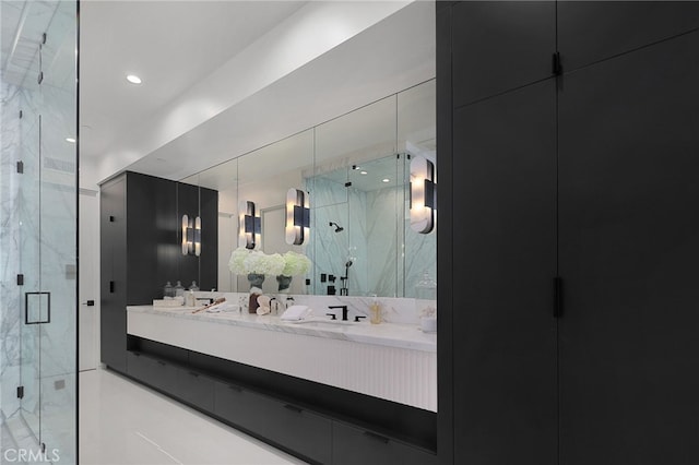 3011 Ocean Front Walk, Venice, CA 90291 - bathroom featuring vanity and a marble finish shower