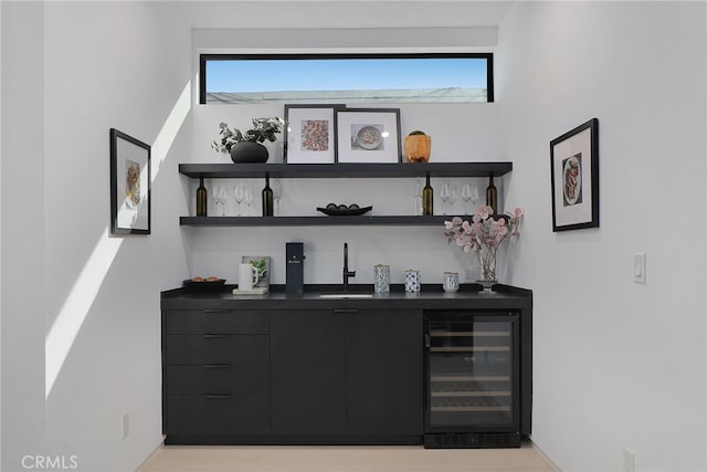 3011 Ocean Front Walk, Venice, CA 90291 - bar with a sink, wine cooler, a bar, and a wealth of natural light